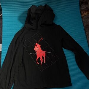 Polo by Ralph Lauren Black Long Sleeve Tee with Red Logo